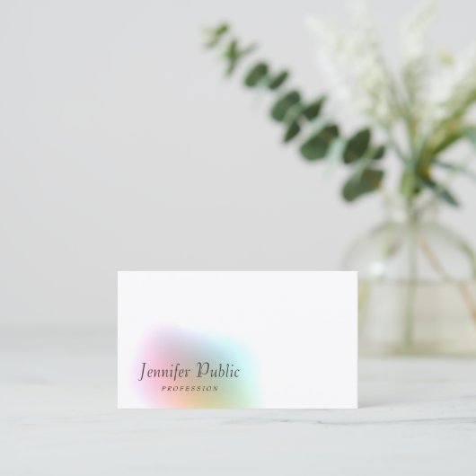 エレガントカラフルモダンシンプルテンプレートトレンディー 名刺 (スタンド正面)