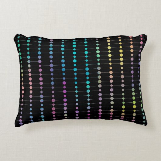 エレガントカラフルモダンビーズ円ドットのパターン アクセントクッション (正面)