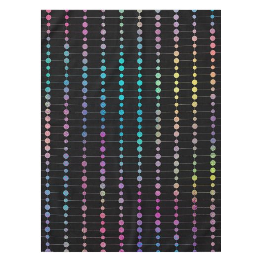エレガントカラフルモダンビーズ円ドットのパターン テーブルクロス (正面)