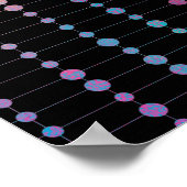 エレガントカラフルモダンビーズ円ドットのパターン ポスター (角)