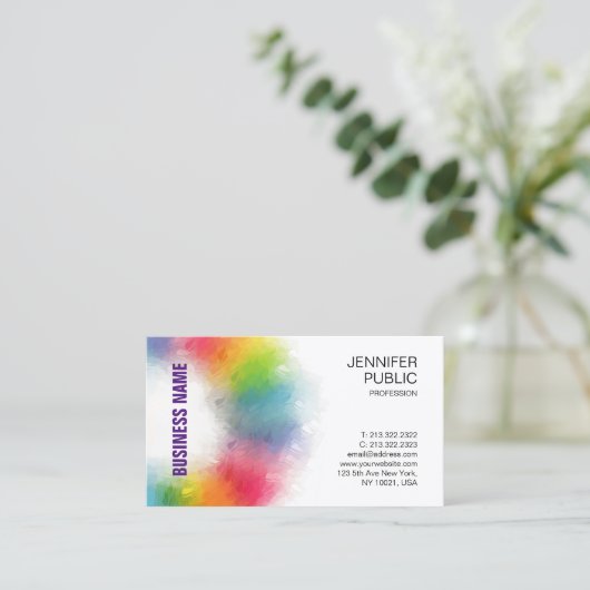 エレガントカラフルモダンプロフェッショナルテンプレート 名刺 (スタンド正面)