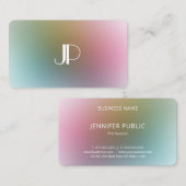 エレガントカラフルモダンモノグラム高級テンプレート 名刺 (正面/裏面)