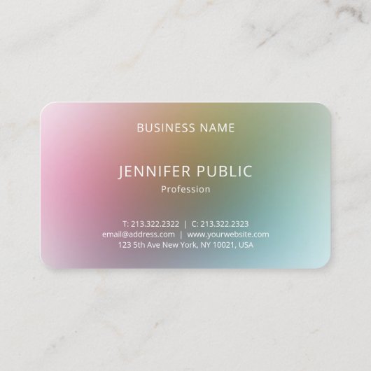 エレガントカラフルモダンモノグラム高級テンプレート 名刺 (裏面)