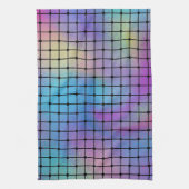 エレガントカラフルモダン正方形タイルのパターン | キッチンタオル (縦)