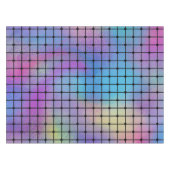 エレガントカラフルモダン正方形タイルのパターン | テーブルクロス (正面(横))