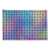 エレガントカラフルモダン正方形タイルのパターン | 枕カバー (裏面-右)