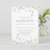 エレガントカラフルワイルドフラワーヌエストラ結婚ボダ 招待状 (スタンド正面)