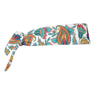エレガントカラフルヴィンテージペイズリーパターン タイヘッドバンド