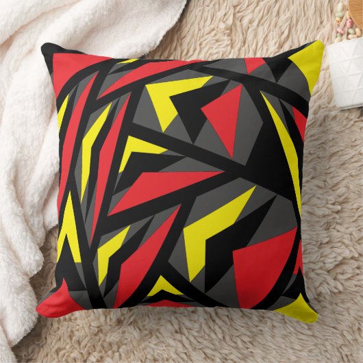 エレガントカラフル三角形のストライプパターン クッション (ブランケット)