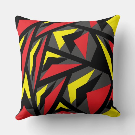 エレガントカラフル三角形のストライプパターン クッション (裏面)