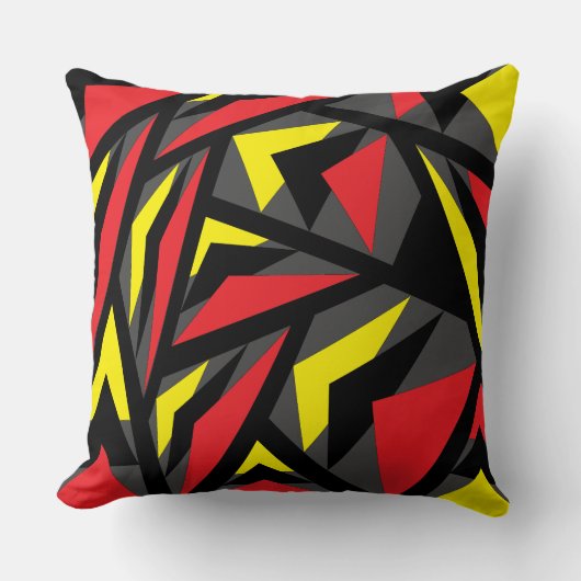 エレガントカラフル三角形のストライプパターン クッション (正面)