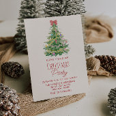 エレガントカラフル予測できなクリスマスの木パーティー 招待状
