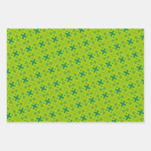 エレガントカラフル十字長方形パターン ラッピングペーパーシート (正面3)