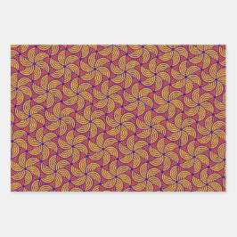 エレガントカラフル同心円パターン ラッピングペーパーシート