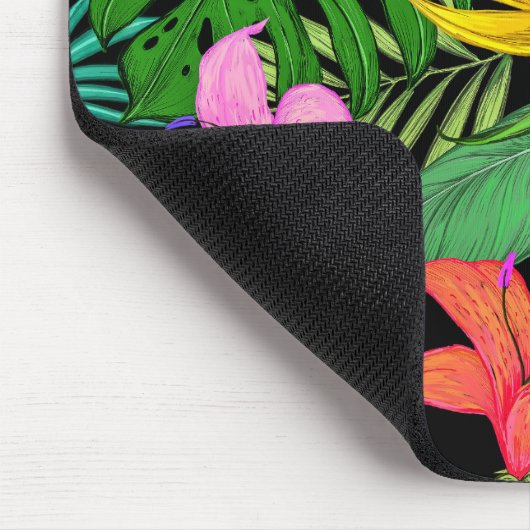 エレガントカラフル夏の熱帯フローラ葉 | マウスパッド (コーナー)