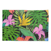 エレガントカラフル夏の熱帯フローラ葉 | 枕カバー (裏面-左)