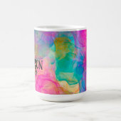 エレガントカラフル大理石アートモノグラム コーヒーマグカップ (中央)