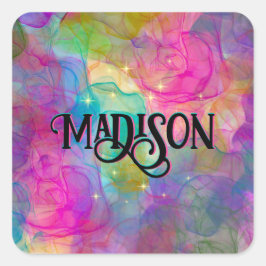 エレガントカラフル大理石アートモノグラム スクエアシール