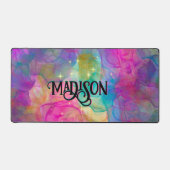 エレガントカラフル大理石アートモノグラム デスクマット (正面)