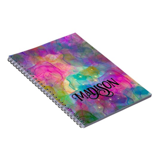 エレガントカラフル大理石アートモノグラム ノートブック (右側)