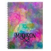 エレガントカラフル大理石アートモノグラム ノートブック (正面)