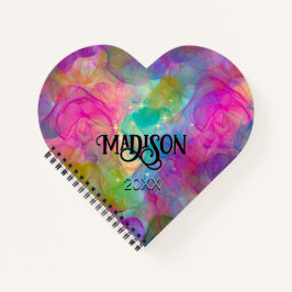 エレガントカラフル大理石アートモノグラム ノートブック