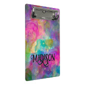 エレガントカラフル大理石アートモノグラム ミニクリップボード (アングル)