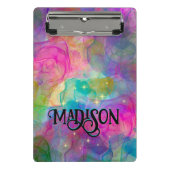 エレガントカラフル大理石アートモノグラム ミニクリップボード (正面)