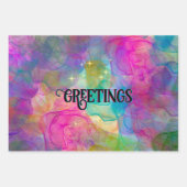 エレガントカラフル大理石アートモノグラム ラッピングペーパーシート (正面3)