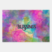 エレガントカラフル大理石アートモノグラム ラッピングペーパーシート (正面2)