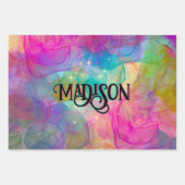 エレガントカラフル大理石アートモノグラム ラッピングペーパーシート (正面)