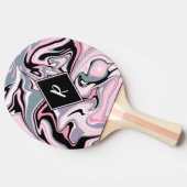 エレガントカラフル大理石ピンク紫ブラックブルー 卓球ラケット (横)