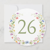 エレガントカラフル山花サークルテーブル番号 招待状 (裏面)