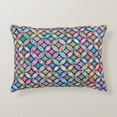 エレガントカラフル抽象芸術ステンドグラス模様 アクセントクッション (正面)