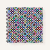 エレガントカラフル抽象芸術ステンドグラス模様 ノートブック (正面)