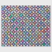 エレガントカラフル抽象芸術ステンドグラス模様 ラッピングペーパー (フラット)