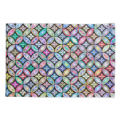 エレガントカラフル抽象芸術ステンドグラス模様 枕カバー (裏面-左)