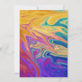 エレガントカラフル抽象芸術モダンブライダルシャワー 招待状 (裏面)