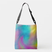 エレガントカラフル抽象芸術レインボーグリッターアートワーク クロスボディバッグ (裏面)