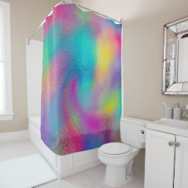 エレガントカラフル抽象芸術レインボーグリッターアートワーク シャワーカーテン