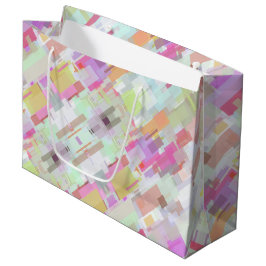 エレガントカラフル抽象芸術幾何学的すべて大事な行事 ラージペーパーバッグ