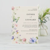 エレガントカラフル春結婚の 招待状 (スタンド正面)