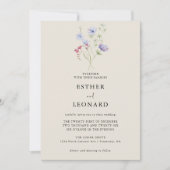 エレガントカラフル春結婚の 招待状 (正面)