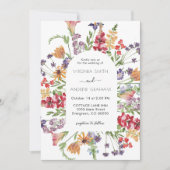 エレガントカラフル春結婚の 招待状 (正面)
