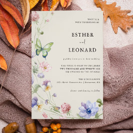 エレガントカラフル春結婚の 招待状