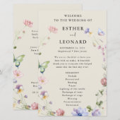 エレガントカラフル春結婚式 プログラム (正面/裏面)