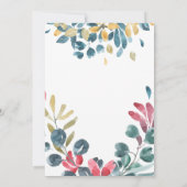 エレガントカラフル水色フローラ結婚 招待状 (裏面)