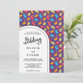 エレガントカラフル紋様結婚の 招待状 (スタンド正面)