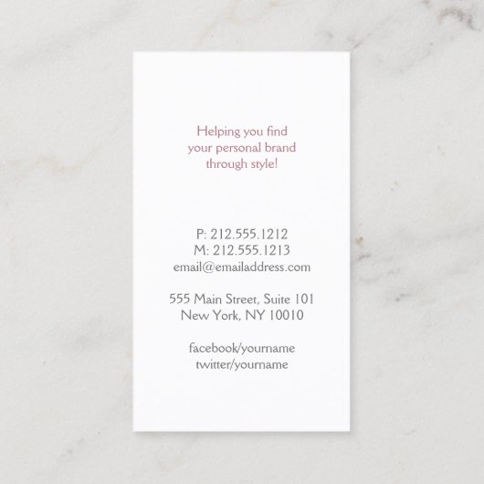 エレガントカラフル紙吹雪 名刺 (裏面)