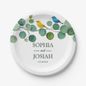 エレガントカラフル結婚フローラ ペーパープレート (正面)